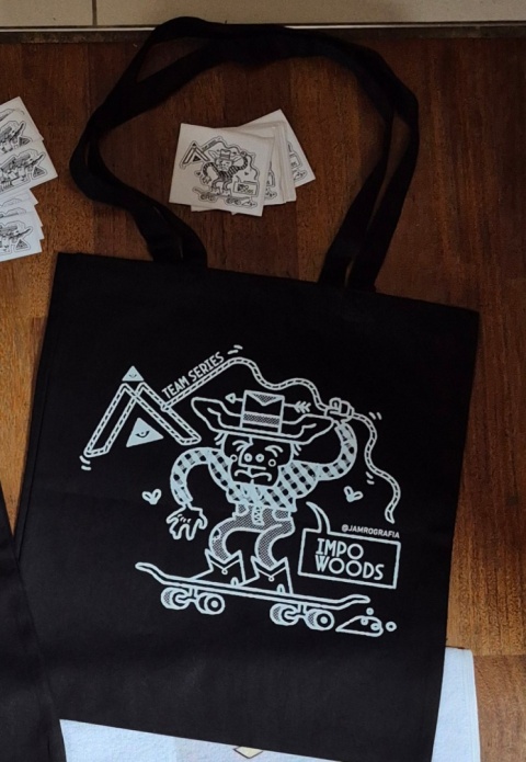 Torba bawelniana czarna Kowboj - IMPOWOODS